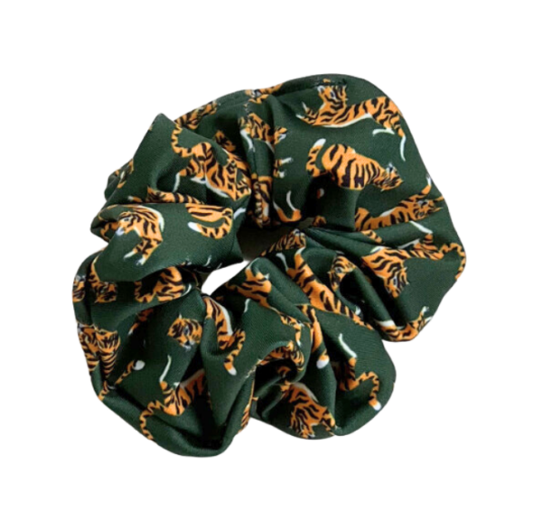 Tygří scrunchie velká zelená